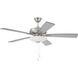 Eos 52 inch Brushed Polished Nickel with Brushed Nickel/Greywood Blades Ceiling Fan (Blades Included), Contractor Fan