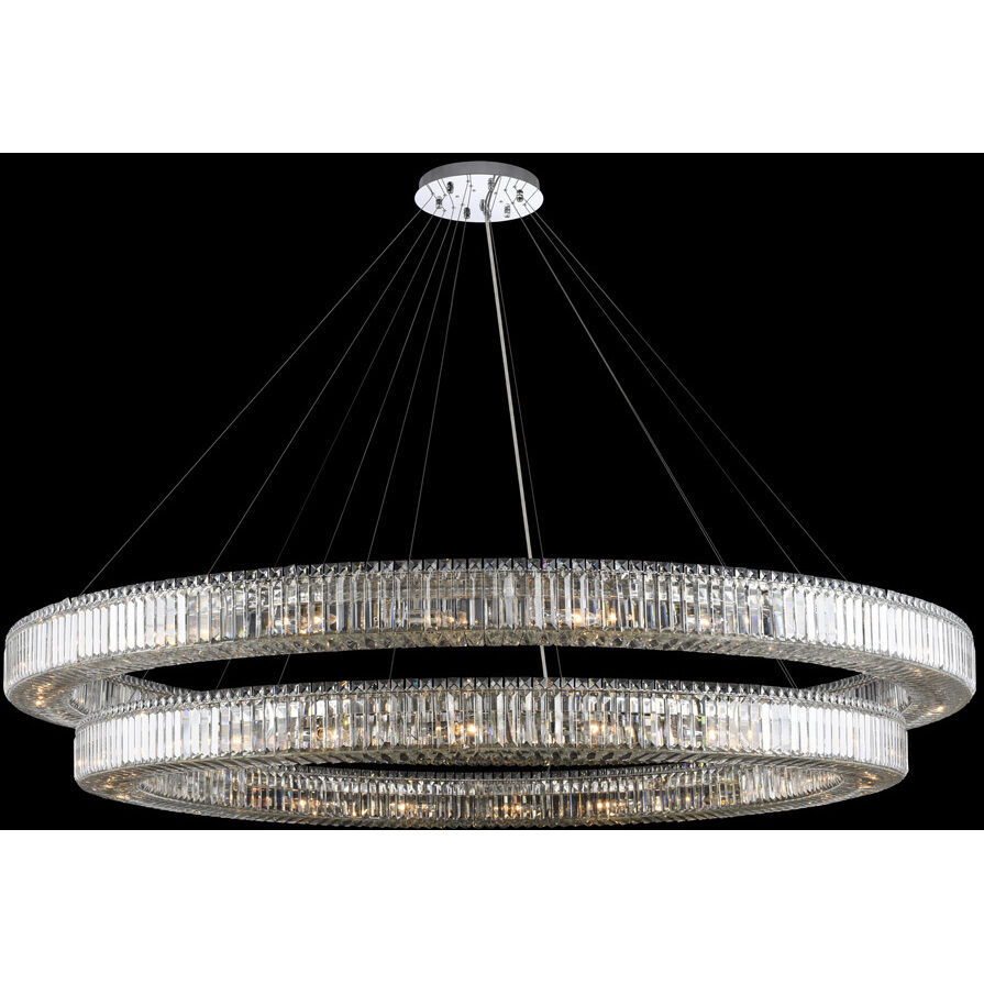 Rondelle 44 Light 84 inch Polished Chrome Pendant Ceiling Light