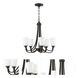 Neighborhood Grace 5 Light 26 inch Espresso Chandelier Ceiling Light in White Frosted Glass, Jeremiah