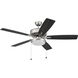 Pro Plus 119 52 inch Brushed Satin Nickel with Brushed Nickel/Greywood Blades Contractor Ceiling Fan, Pan