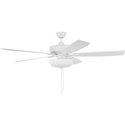 Super Pro 111 60 inch White with White/Washed Oak Blades Contractor Ceiling Fan
