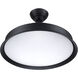 Union 42 inch Flat Black with Clear Acrylic Blades Fan, Hidden Blades