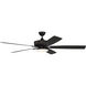 Super Pro 112 60 inch Flat Black with Flat Black/Greywood Blades Contractor Ceiling Fan, Slim