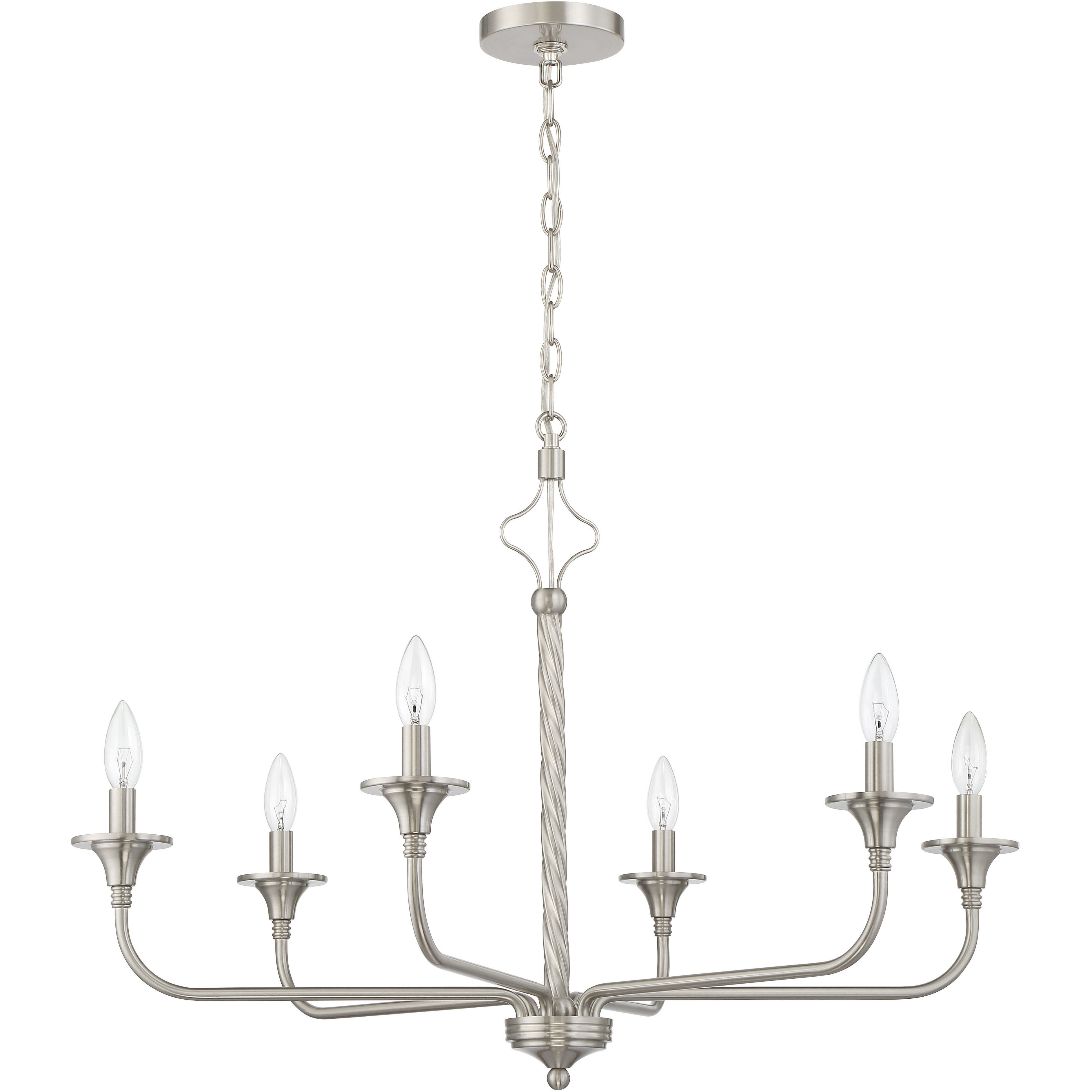 Jolenne 6 Light 31.97 inch Brushed Polished Nickel Chandelier Ceiling Light