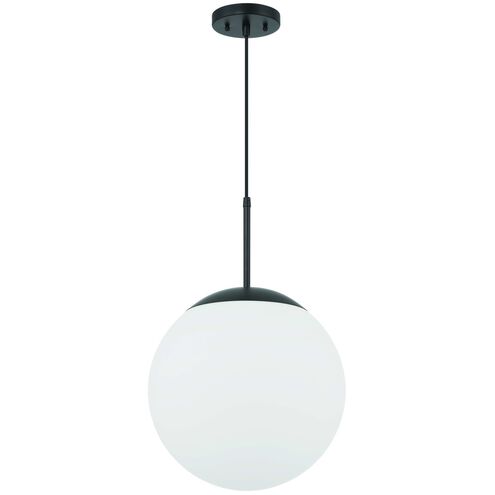 Gaze 1 Light 11.88 inch Flat Black Pendant Ceiling Light in Frost White