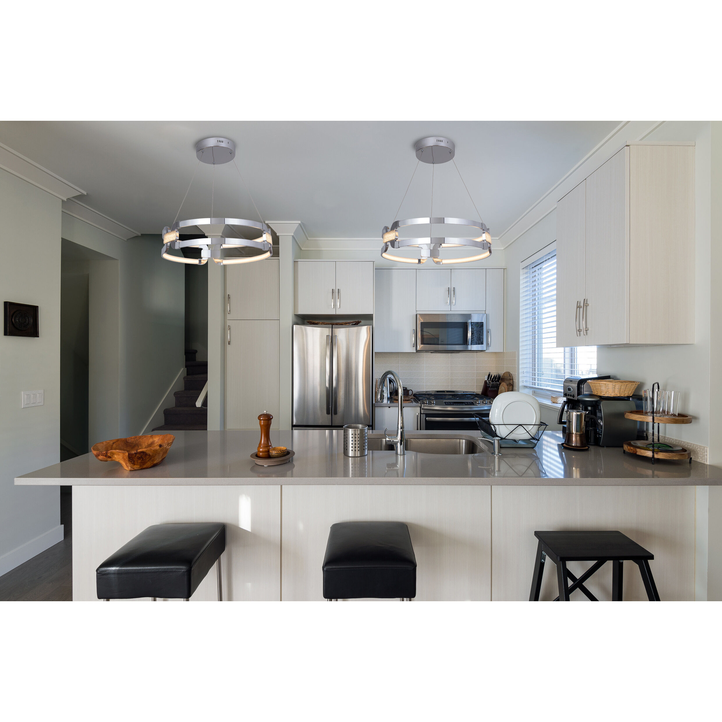 Brushed chrome pendant ceiling lights sales