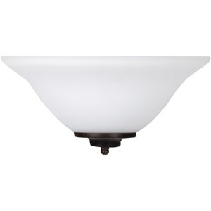 Raleigh 1 Light 13 inch Old Bronze Half Wall Sconce Wall Light in White Frosted Glass, Jeremiah