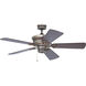 Woodward 54 inch Dark Coffee and Vintage Madera with Hand-Scraped Walnut Blades Ceiling Fan Kit