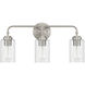 Stowe 3 Light 22 inch Brushed Polished Nickel Vanity Light Wall Light