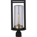 Neo 1 Light 17 inch Midnight / Satin Brass Outdoor Post Light