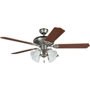 Manor 52 inch Antique Nickel with Ash/Mahogany Blades Ceiling Fan