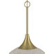 Keira 3 Light 20.5 inch Satin Brass Pendant Ceiling Light in White Rope
