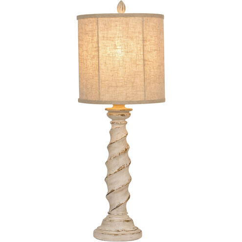 Bejamin 33 inch 100.00 watt Cottage White Distressed Table Lamp Portable Light