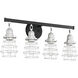 Neighborhood Thatcher 4 Light 26 inch Flat Black/Brushed Polished Nickel Vanity Light Wall Light, Neighborhood Collection