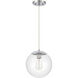 Gaze 1 Light 10 inch Chrome Pendant Ceiling Light in Clear Glass
