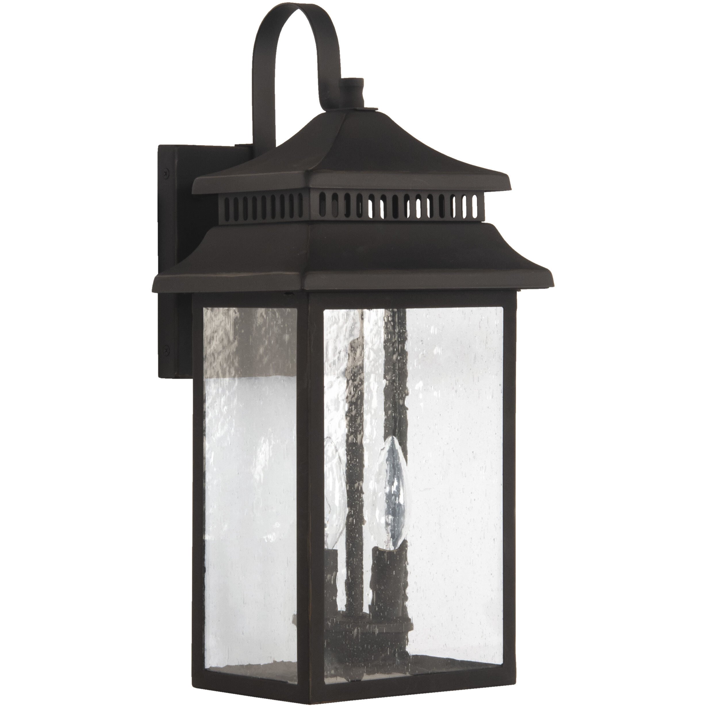 Crossbend 2 Light 19 inch Dark Bronze Gilded Outdoor Wall Mount