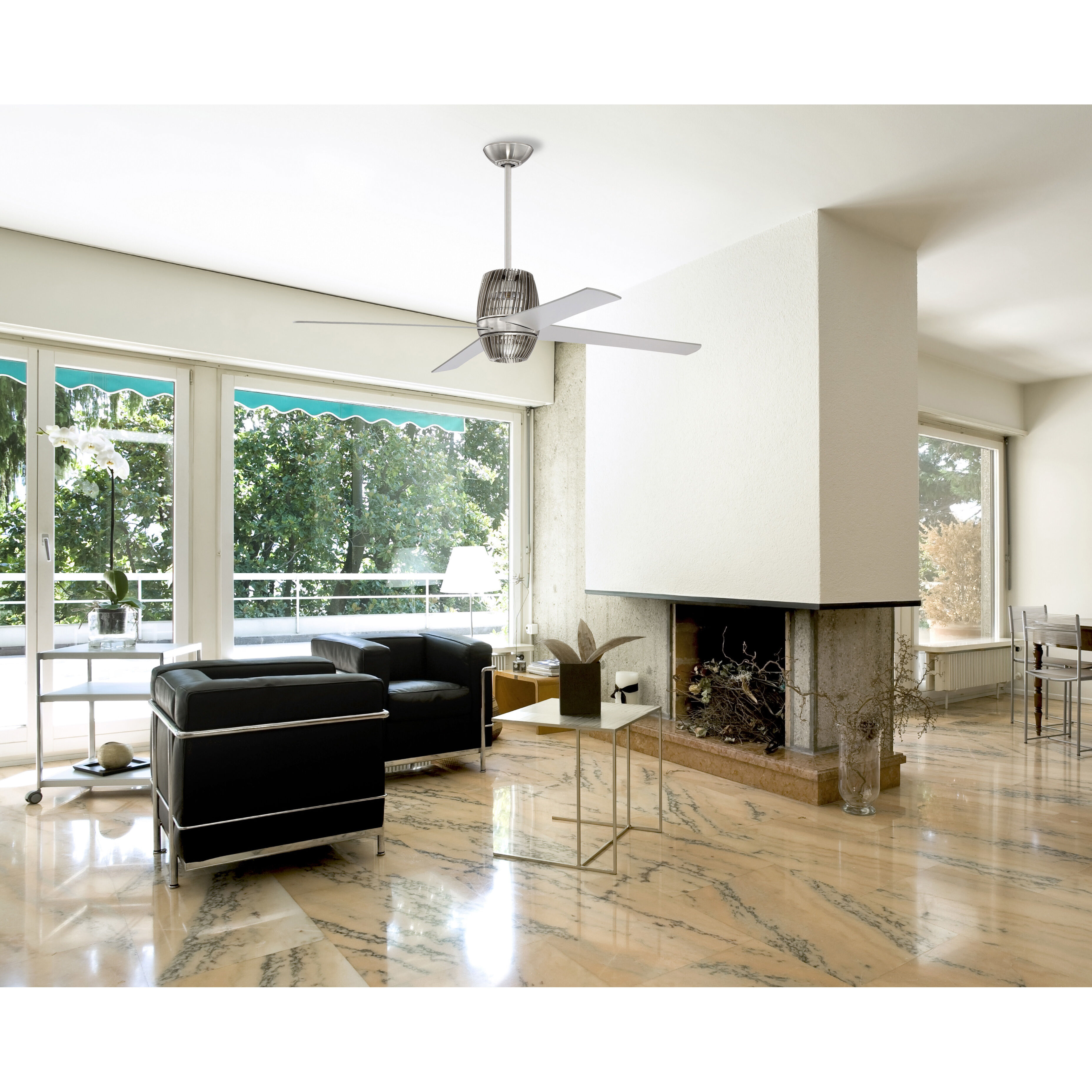 Torbeau 52 inch Brushed Polished Nickel with Brushed Nickel Blades Ceiling Fan