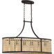 Malaya 6 Light 31.75 inch Aged Bronze Brushed Island Ceiling Light