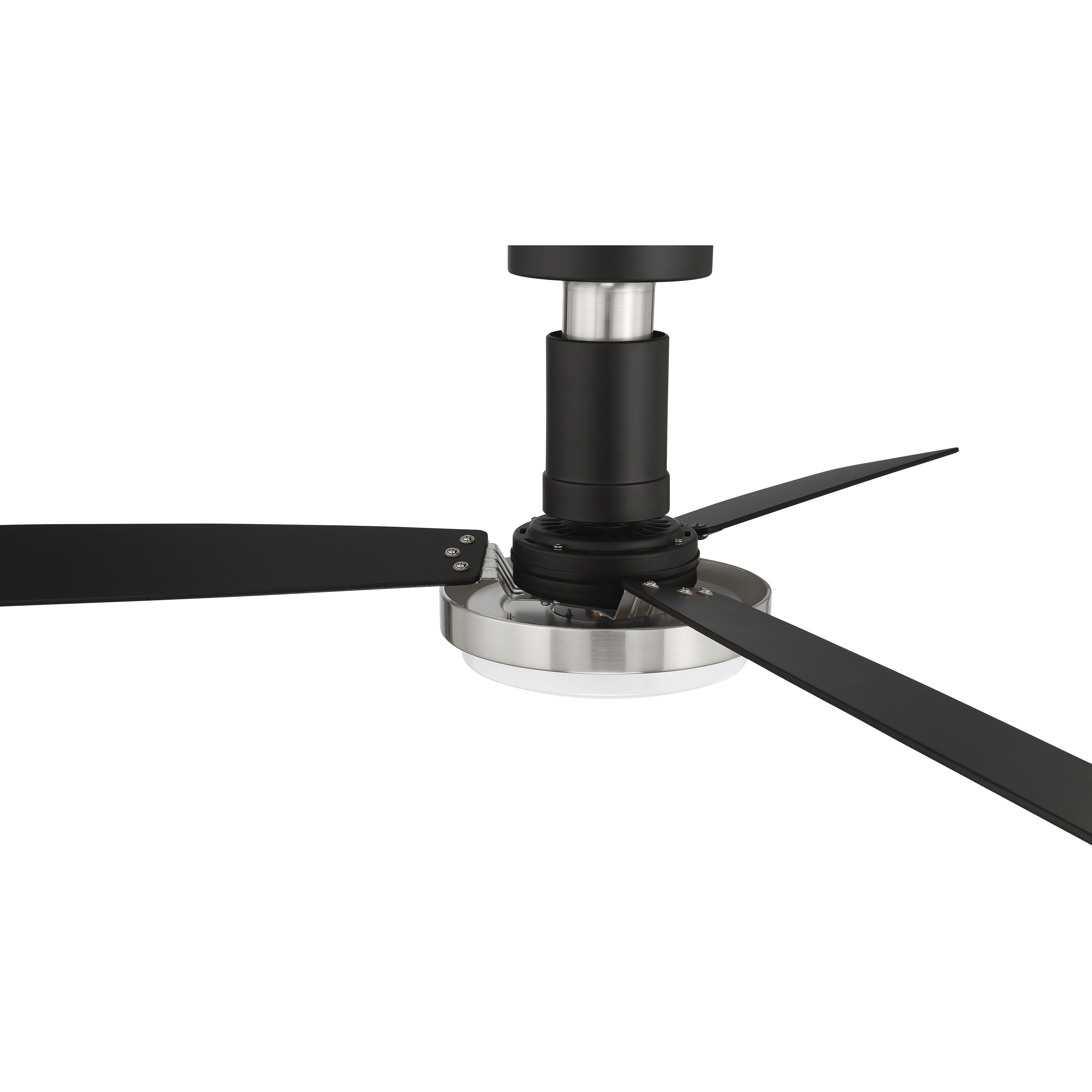 Manning 52 inch Flat Black / Brushed Polished Nickel with Flat Black/Flat Black Blades Ceiling Fan in Flat Black/Brushed Polished Nickel