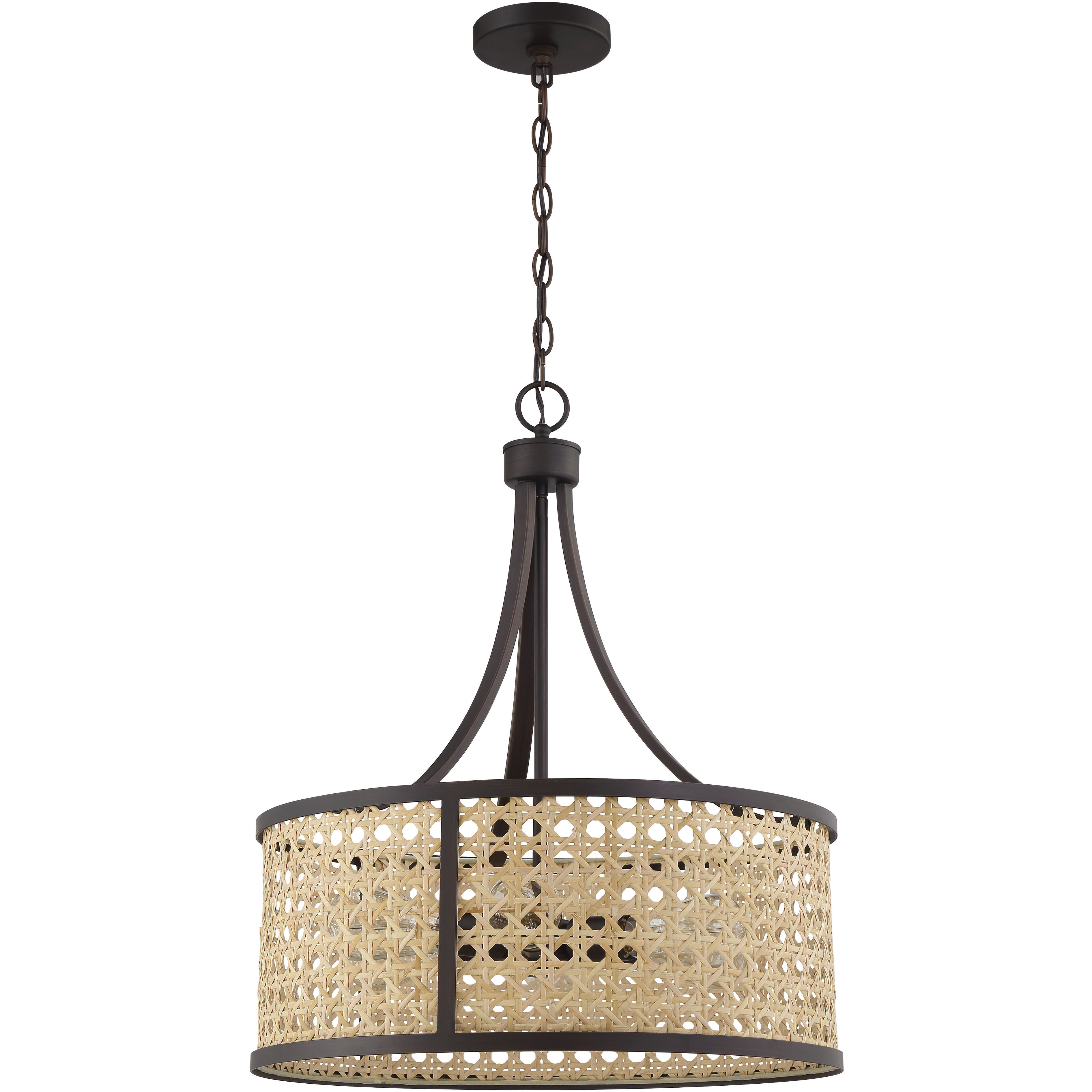 Malaya 6 Light 20.5 inch Aged Bronze Brushed Pendant Ceiling Light