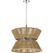 Serena 6 Light 24.13 inch Chrome/Walnut Pendant Ceiling Light in Chrome and Walnut
