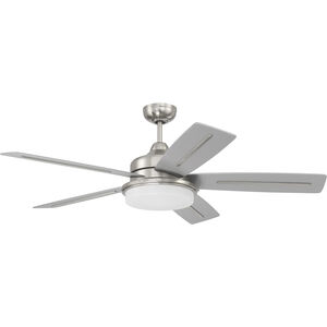 Drew 54 inch Brushed Polished Nickel with Brushed Nickel Blades Ceiling Fan