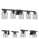 Foxwood 5 Light 37 inch Flat Black with Dark Teak Vanity Light Wall Light in Flat Black/Dark Teak