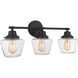 Neighborhood Essex 3 Light 28 inch Flat Black Vanity Light Wall Light, Neighborhood Collection