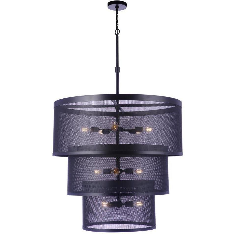 Mesh 12 Light 36 inch Flat Black Pendant Ceiling Light