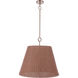 Kirsten 3 Light 24 inch Premium Bronze Pendant Ceiling Light in Natural Rattan