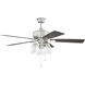 Kate 52 inch Brushed Polished Nickel with Driftwood/Grey Walnut Blades Fan