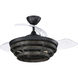 Whiskey 42 inch Flat Black with Clear Acrylic Blades Fan, Hidden Blades