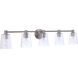 Emilio 5 Light 42 inch Brushed Polished Nickel Vanity Light Wall Light