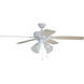 Twist N Click 52 inch White with White/Washed Oak Blades Ceiling Fan