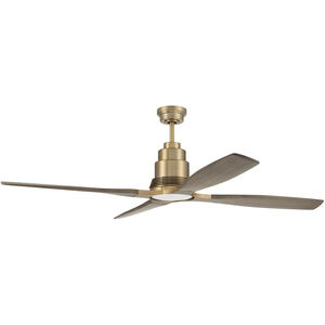 Ricasso 60 inch Satin Brass with Driftwood Blades Ceiling Fan
