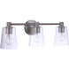 Emilio 3 Light 23 inch Brushed Polished Nickel Vanity Light Wall Light