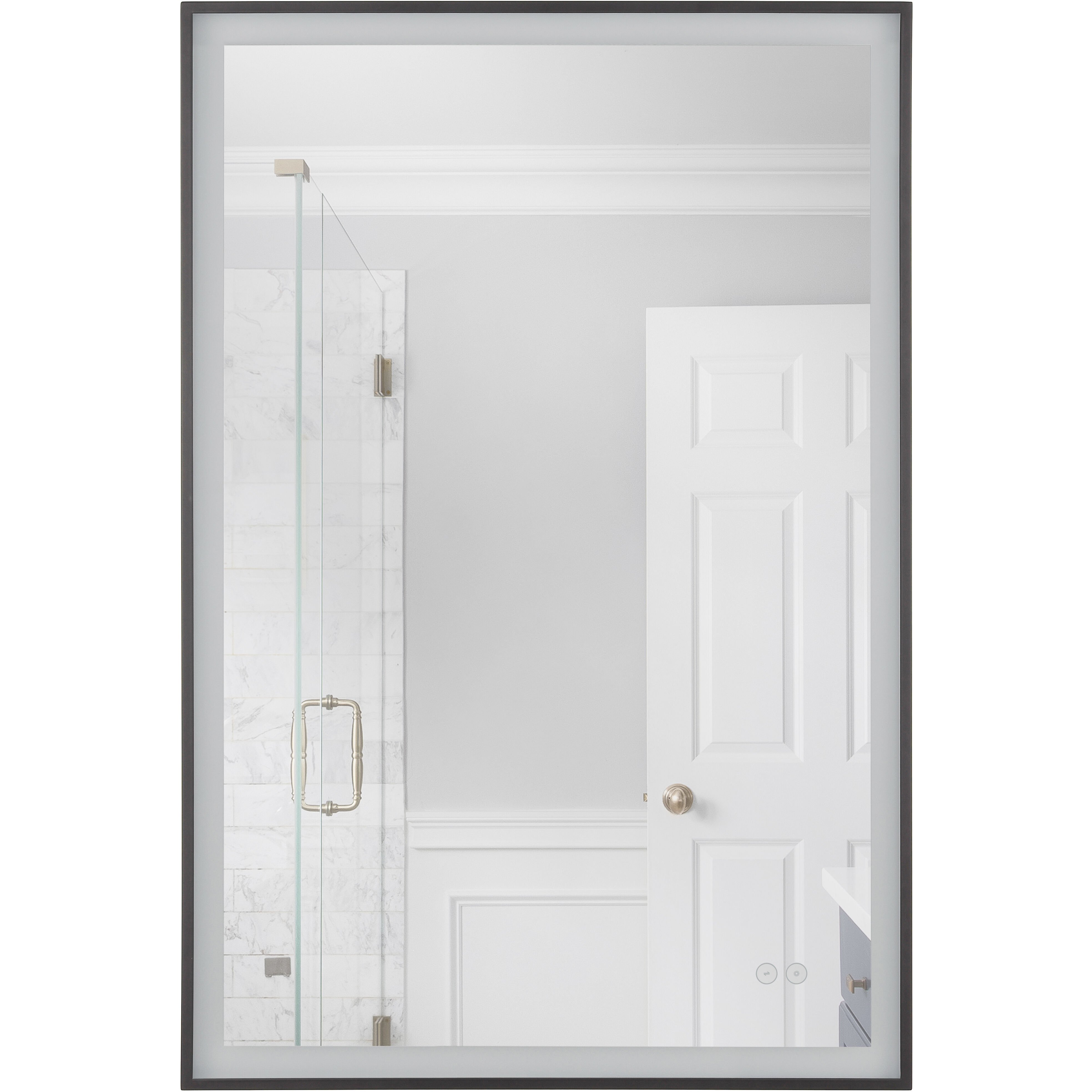SlimLite 35.98 X 23.98 inch Flat Black Wall Mirror