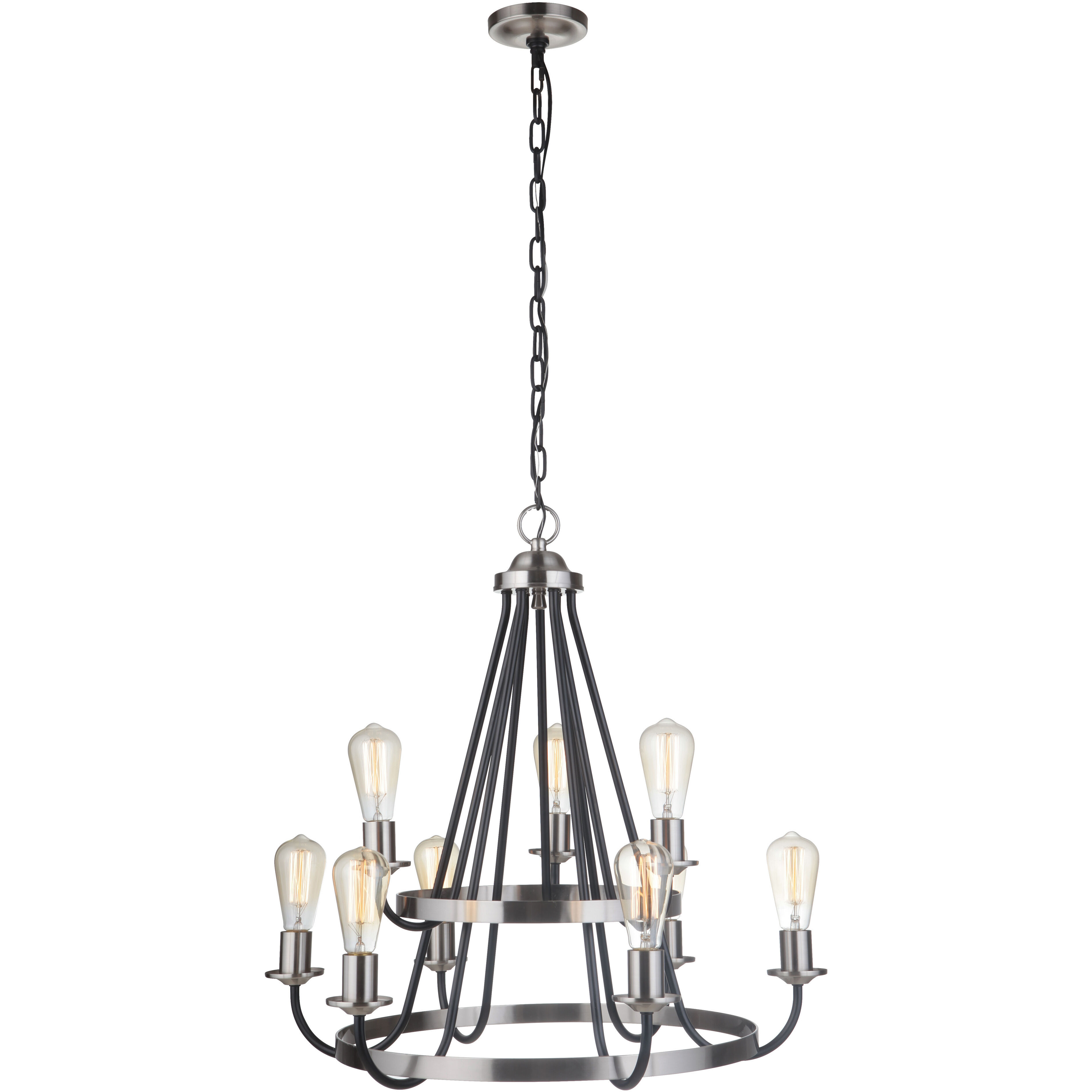 Neighborhood Randolph 9 Light 26 inch Flat Black/Brushed Polished Nickel Chandelier Ceiling Light in Flat Black / Polished Nickel, Neighborhood Collection