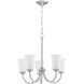 Neighborhood Gwyneth 5 Light 23 inch Brushed Polished Nickel Chandelier Ceiling Light in White Frost Glass, Neighborhood Collection