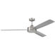Inspo 62 inch Brushed Polished Nickel with Brushed Nickel Blades Ceiling Fan (Blades Included)