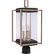 Metalwork 3 Light 20.38 inch Midnight/Satin Brass Outdoor Post Mount