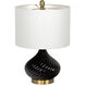 Bejamin 20.25 inch 60 watt Black Ceramic and Antique Brass Table Lamp Portable Light