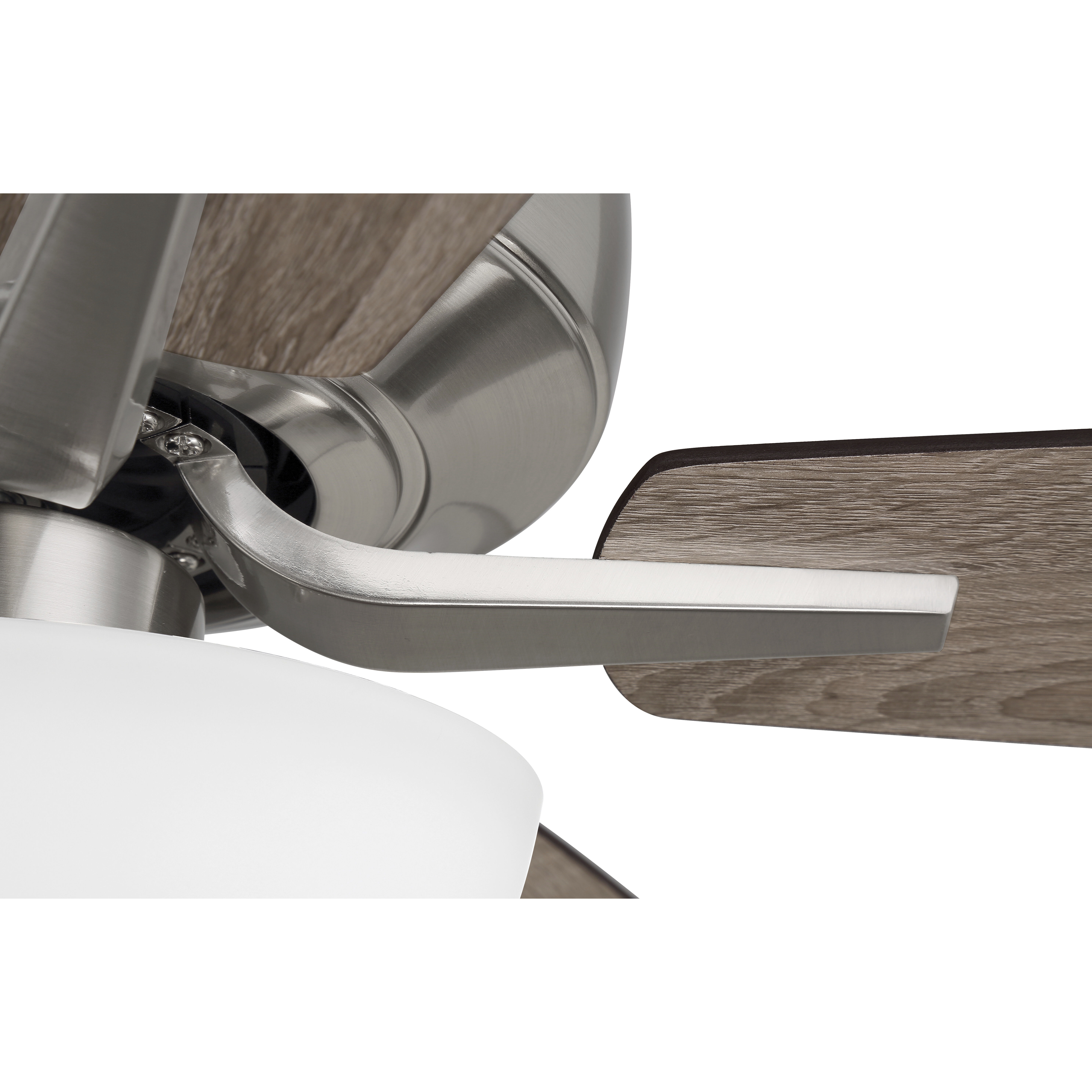 Pro Plus 211 52 inch Brushed Polished Nickel with Driftwood/Grey Walnut Blades Contractor Ceiling Fan in Driftwood / Grey Walnut