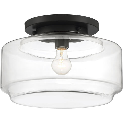 Peri 1 Light 14 inch Flat Black Flushmount Ceiling Light