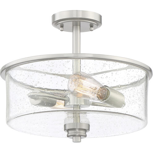 Neighborhood Bolden 2 Light 13 inch Brushed Polished Nickel Convertible Semi Flush Ceiling Light in Clear Seeded, Neighborhood Collection