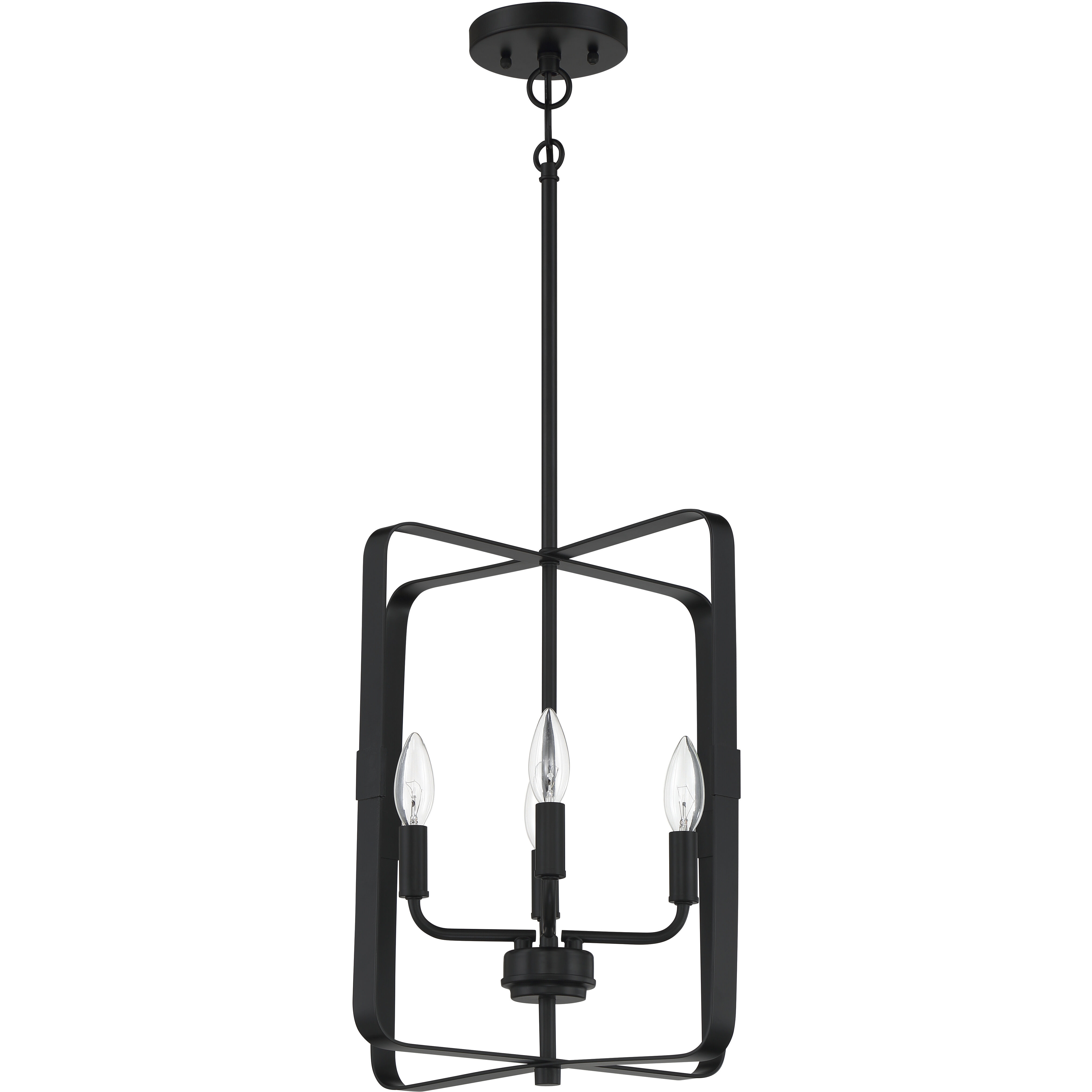 Stowe 4 Light 15 inch Flat Black Foyer Light Ceiling Light