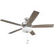 Super Pro 111 60 inch Brushed Polished Nickel with Driftwood/Grey Walnut Blades Contractor Ceiling Fan