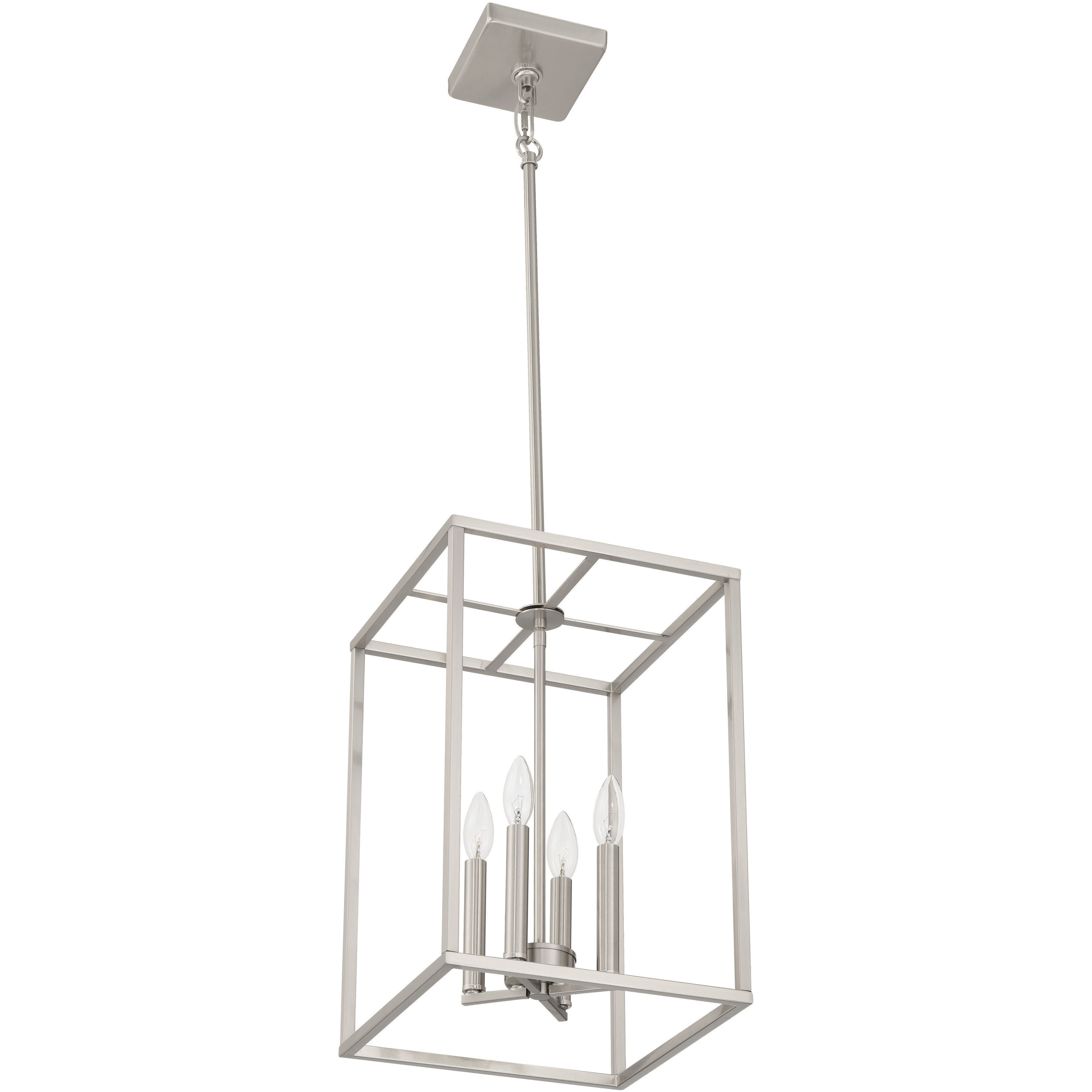 Signature 4 Light 12 inch Brushed Polished Nickel Foyer Light Ceiling Light