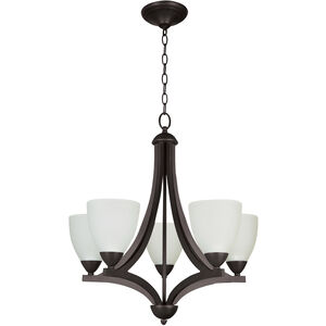 Almeda 5 Light 24 inch Old Bronze Chandelier Ceiling Light in Creamy Frosted Glass