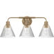 Pleated 3 Light 25 inch Premium Bronze Vanity Light Wall Light